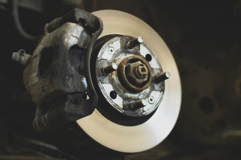 Car Brake - white and silver round device