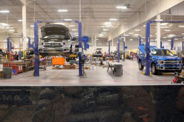 Auto Repair Shop - black car in a garage