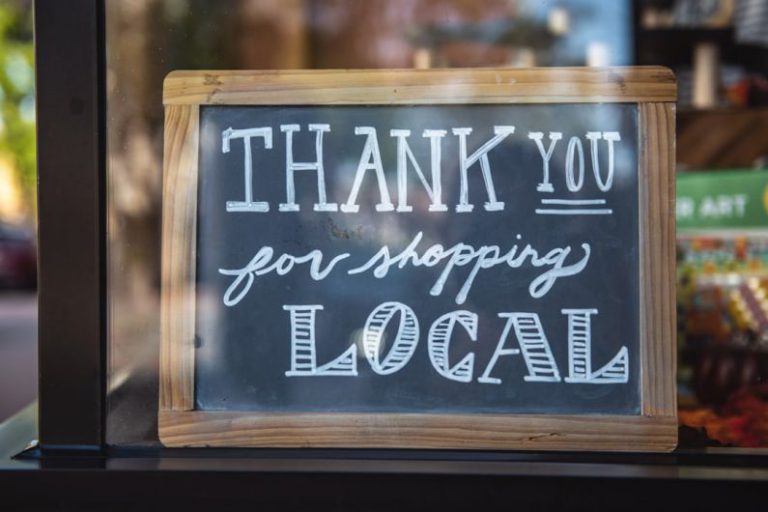 Local Shopping - shallow focus photo of thank you for shopping signage