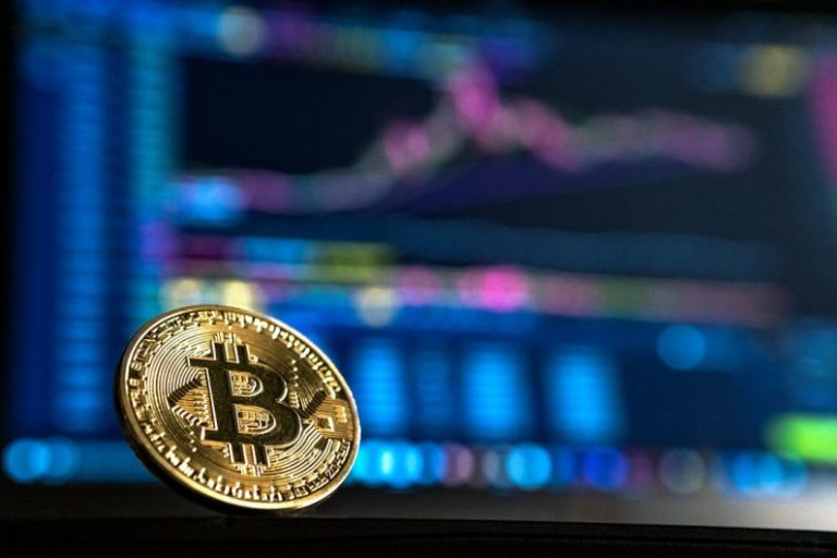 Cryptocurrency - gold-colored Bitcoin