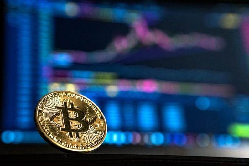 Cryptocurrency - gold-colored Bitcoin