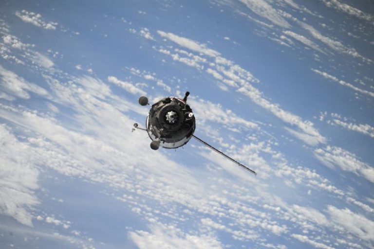 Home Space Utilization - satellite flying on space