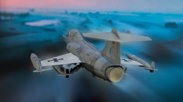 DIY Landscaping - a fighter jet flying in the sky