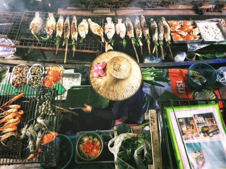 Southeast Asia Food - person wearing Asian conical hat